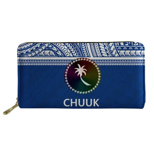

Thikin CHUUK Pohnpei Pattern Long Wallets Zipper Phone Card Holder for Pink Girls Clutch Purse Carteira Handbags Notecase 2020