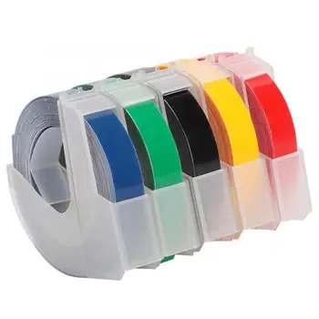 

5PCS Embossing Tape Manual 3D Decorative Manual DIY PVC Label Maker Tape 9mm 3meters