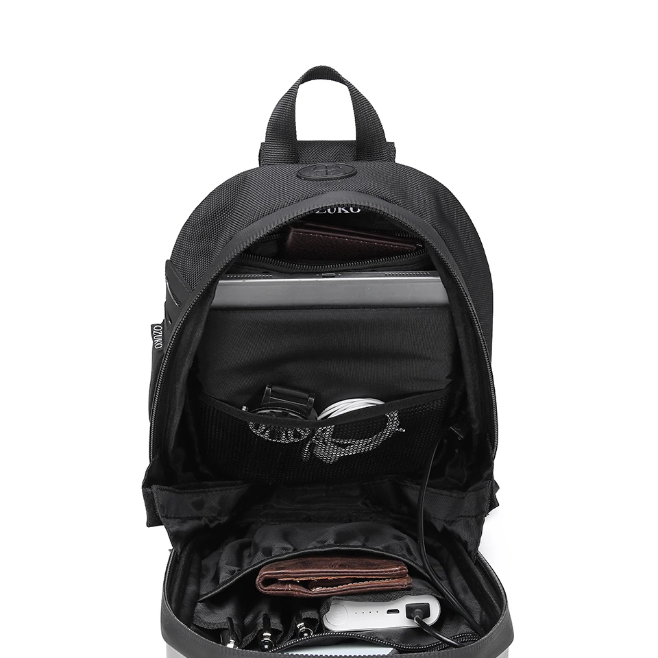 Neouo Cool Hard Case Sling Bags avec port de chargement USB Open View