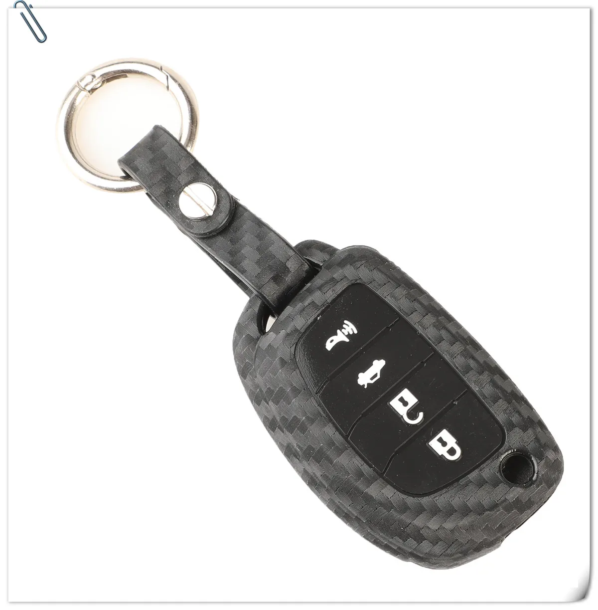 Custodia portachiavi in ​​fibra jingyuan per Hyundai Tucson Santa fe Elantra Sonata i30 i40 i25 ix35 Flip Remote Fob portachiavi in ​​carbonio - Heedc8d4e01ab4f2a8f88fe3b59b51d24d