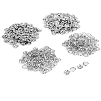 

100 x push button 9.5 mm press eyelets with 5 claws 3.5 mm silver