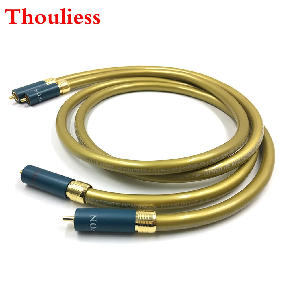 Thouliess пара HIFI Тип-1 позолоченный RCA разъем аудио кабель 2RCA штекер-штекер