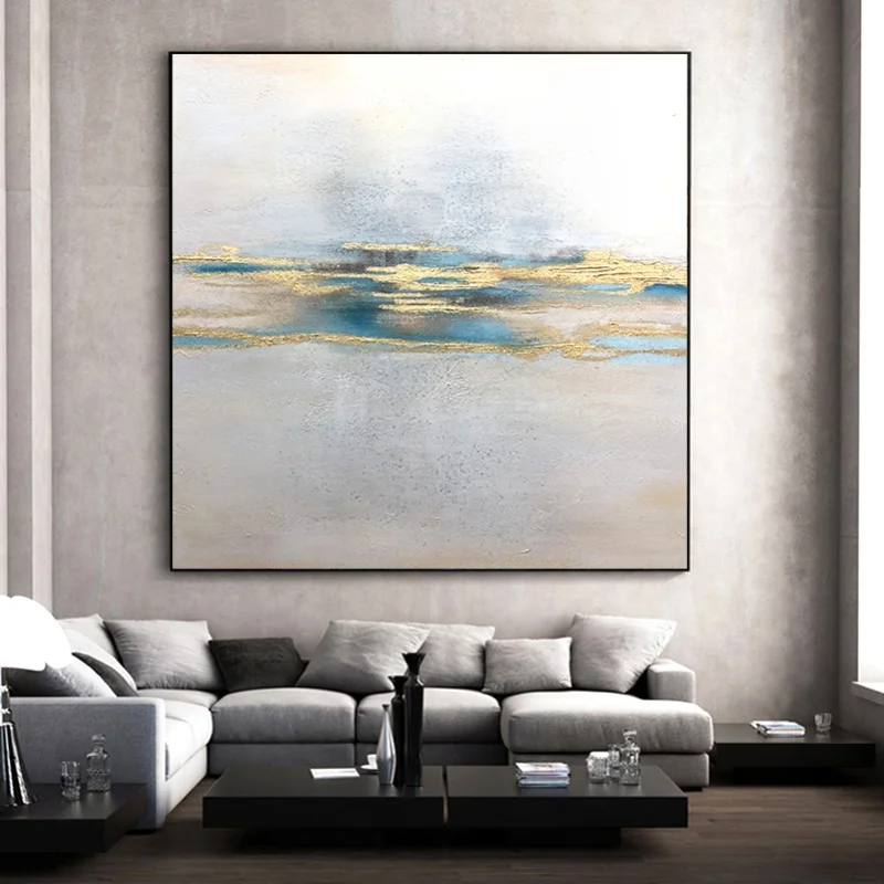 

Pure hand-painted Nordic-style Living Room Light Luxury Abstract Paintings Horizontal Version Vertical Version Of Decorative Pai