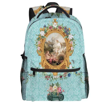 

Vintage European Flowers Roman Park Backpack Wear Resistance Laptop Backpack Book Bag Casual Sports Bags School Bag
