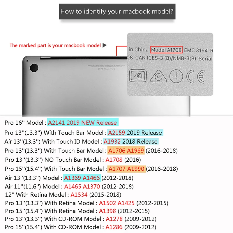 Чехол MTT для Macbook Pro чехол ноутбука 13 15 16 дюймов с сенсорной панелью A1989 A90 A1706 A2141