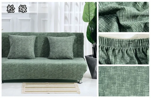 Pine Green Эластичный чехол для дивана, кровати, полностью сложенный, с рисунком, чехол для дивана, без подлокотников, двойной эластичный диван, Декор, разноцветный, полиэстер, чехол для дивана - Цвет: Pine Green