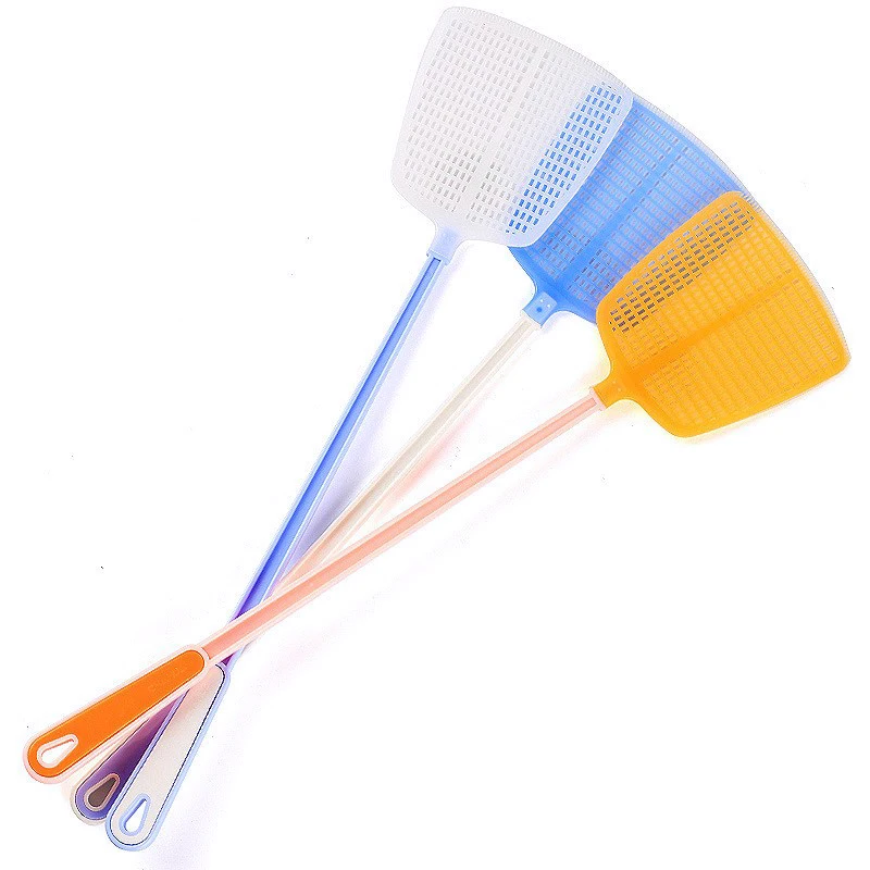 1Pcs Durable Hollow Household Long Handle Plastic Fly Trap Mosquito Swatter Fly Killer Hand Manual Flapper Pest Control Random
