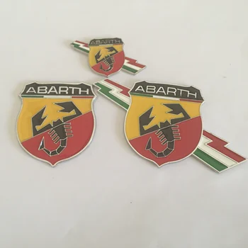 

10pcs 3D Metal Abarth Scorpion 500 1000TC 1100 Scorpione Spider car Rear trunk Decals Emblem badge sticker Decal