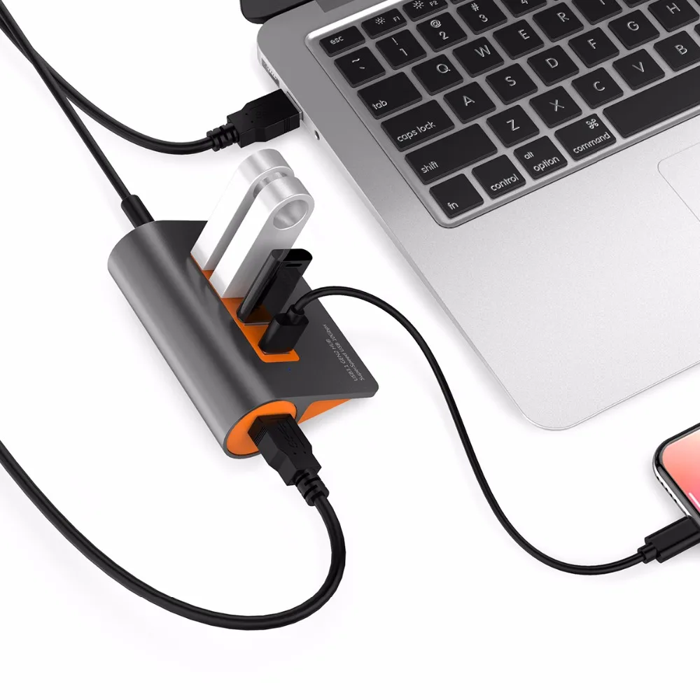 4 порта USB3.1 Gen2 концентратор USB C Gen2 алюминиевый концентратор 10 Гбит/с SuperSpeed с 12 В адаптер питания для Mac Pro для huawei для samsung