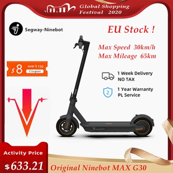 

2020 New Original Ninebot Max G30 KickScooter Foldable Smart Electric Scooter Hoverboard 65Km mileage Dual Brake Skateboard