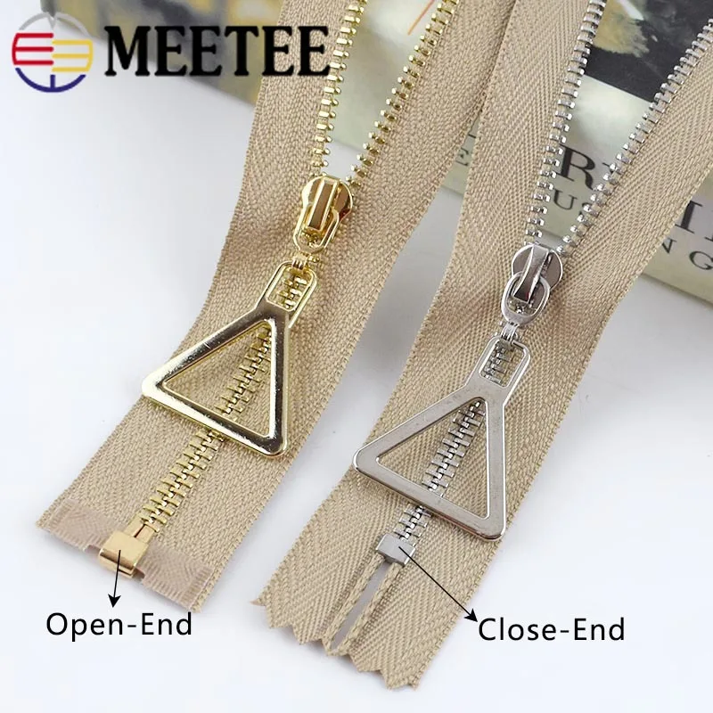 Meetee, 2 шт., 20-70 см, 3#, металлическая молния, закрытый конец, открывающийся, автоматический замок, золото, серебро, зуб, один, открытый, молния, сделай сам, аксессуары для шитья одежды