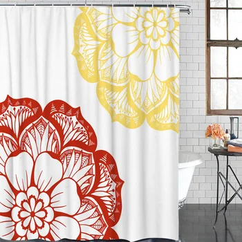 

Dahlia Pattern Waterproof Fabric Shower Curtain Home Decoration Shower Curtains Bathroom Curtain