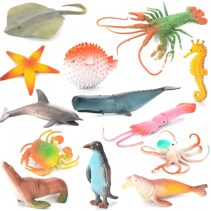 

Oceans Animal Model CHILDREN'S Toy Underwater Oceans World Play House Soft Vinyl Large Size Decoration Set