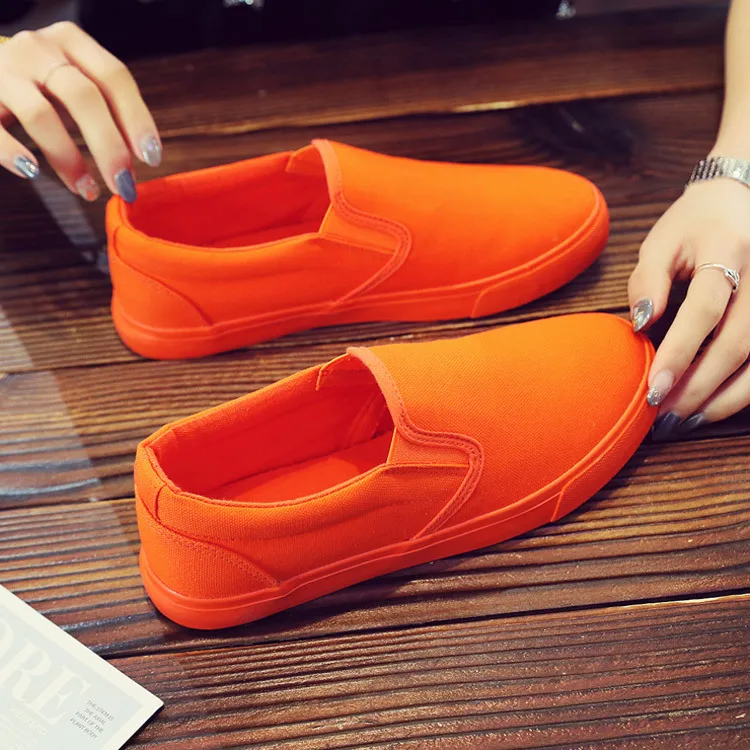 Orange Женские вулканизированные весенние туфли auntum летние дышащие модные кроссовки Повседневная обувь дешевые желтые парусиновые туфли на платформе кроссовки - Color: Orange