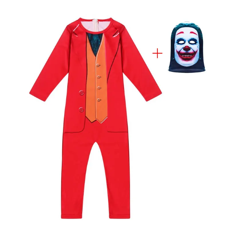 Комплект одежды на Хэллоуин для детей, косплей, DC Joker, костюм Детская Праздничная нарядная одежда комбинезон для мальчиков, наряды для Дня благодарения