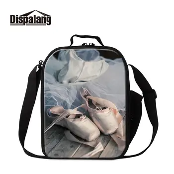 

Female Lunch Tote Apply to Students Ballet Prints on Sack Lunch Children's Insulated Cooler Bag Mini Meal Bags for Work