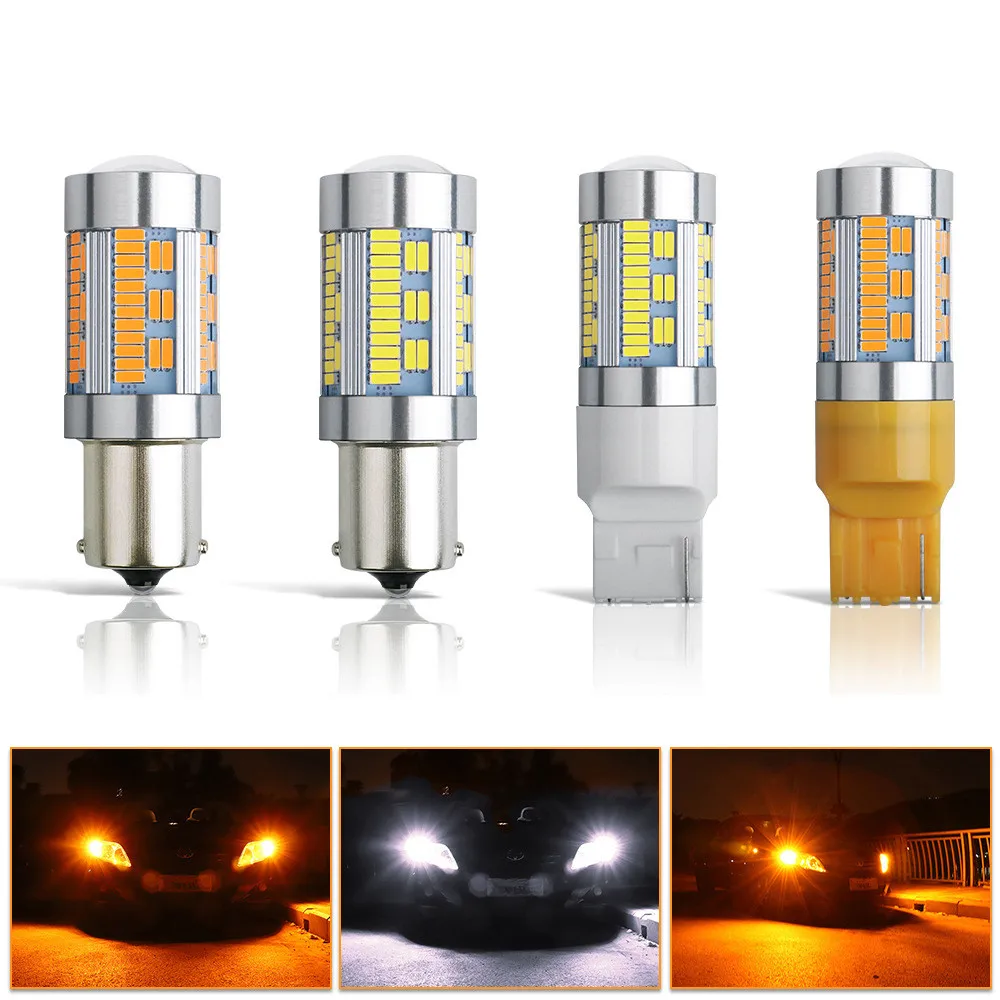 1 шт. T20 светодиодный Singnal светильник 7440 WY21W 105SMD Canbus НЕ Hyperflash 1156 BA15S PY21W для обратный