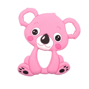 

2PCS Food Grade Baby Rodents Silicone Teethers DIY Animal Koala Baby Ring Teether Infant Chew Charms Kids Teething Gift Toddler