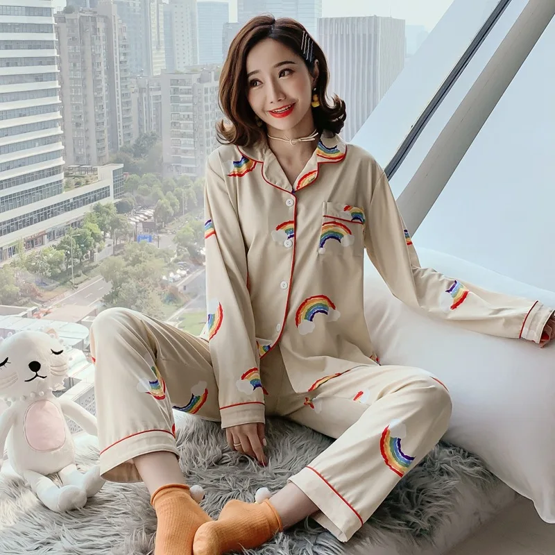 

E shang Ya-2019 Autumn Long Sleeve Trousers Cardigan Suit 1033 # 200g Qmilch
