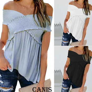 

hirigin Sexy Women Off Shoulder Stretch Criss-cross Tank Vest Tops Blouse Outwear Summer Hot Sleeveless Shirt Tops Loose T-shirt