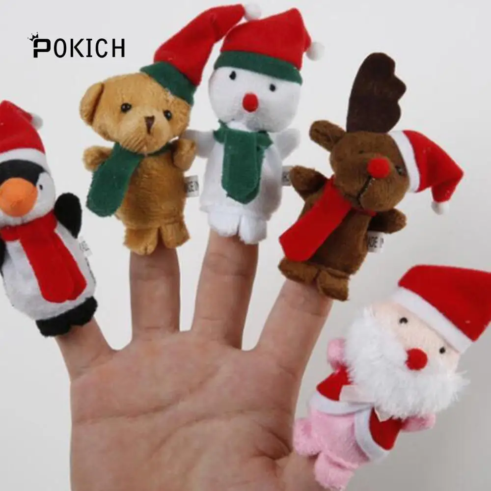 Pokich 5 шт./компл. Рождественский Санта Клаус друзей палец мягкие игрушки для детей