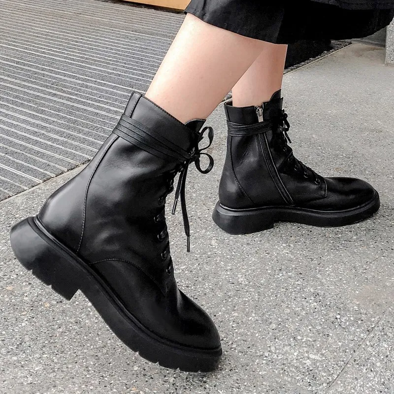 genuine leather martin boots