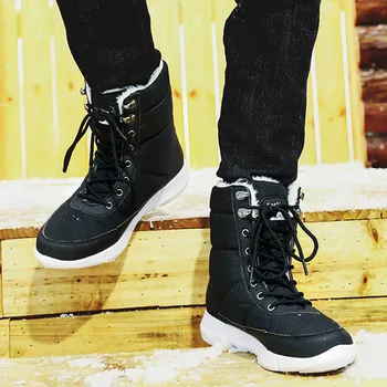 

High Quality Male Casual Boots Men's Fashion Plus Velvet Warm Outdoor Sport Shoes Waterproof Snow Cotton Boots Zapatos De Hombre