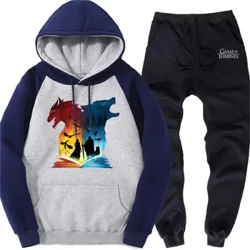 

Book Of Fire And Ice Mens Sports Suit New Arrival Brand Pullover Men Sports Trousers Personalized Game Of Thrones Male Clothes