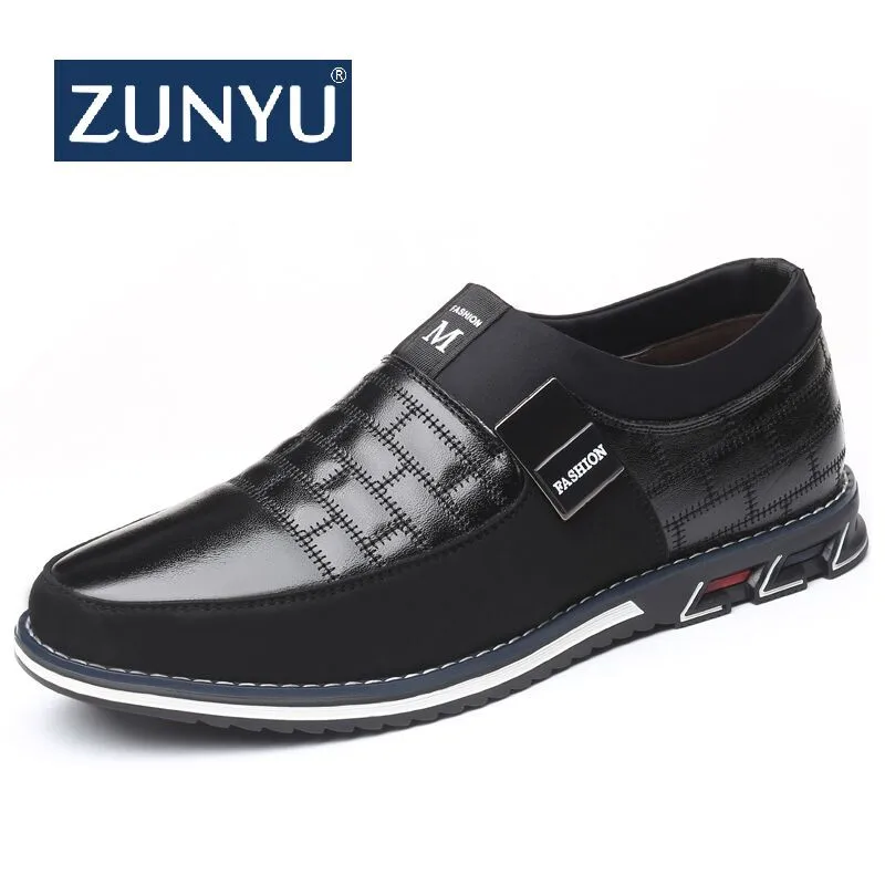 ZUNYU/осенне-зимние теплые плюшевые оксфорды кожаная мужская обувь модные