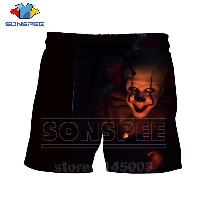 It Chapter Two шорты летние для мужчин и женщин 3D принт аниме Pennywise пляжные хип хоп уличные спортивные фитнес свободные эластичные штаны C063-7 - Цвет: 3