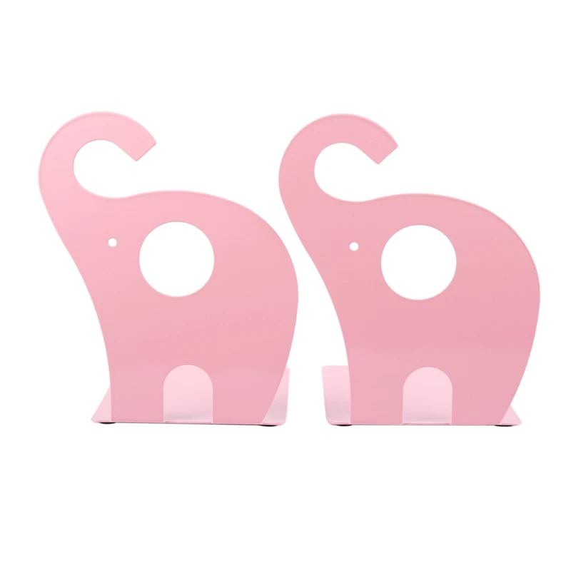 

1pair Pink Cute Elephant Non-skid Bookends Book Rack Book Organizer Bookend Art