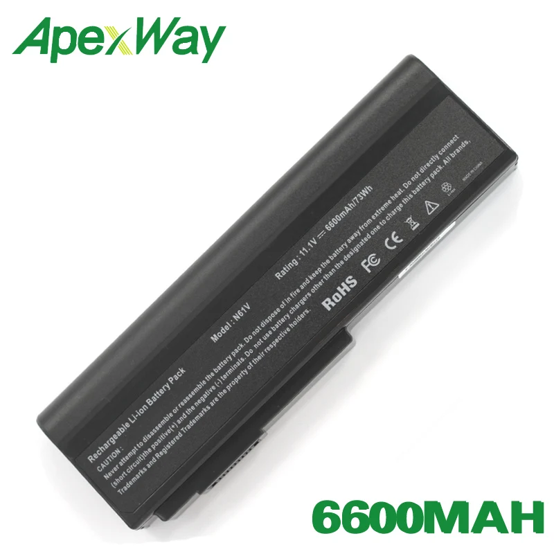 ApexWay 6600 мАч Батарея для ASUS A32-X64 A33-M50 L062066 L072051 L0790C6 G50 G51 M50 M60 N43 N53 X55 X57 X64