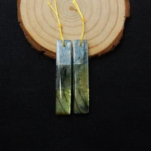 Зеленый Кианит Синий Кианит Интарсия из Лабрадорита серьги 41x8x4 мм 8,8 г натуральный камень Модные женские серьги ювелирные изделия