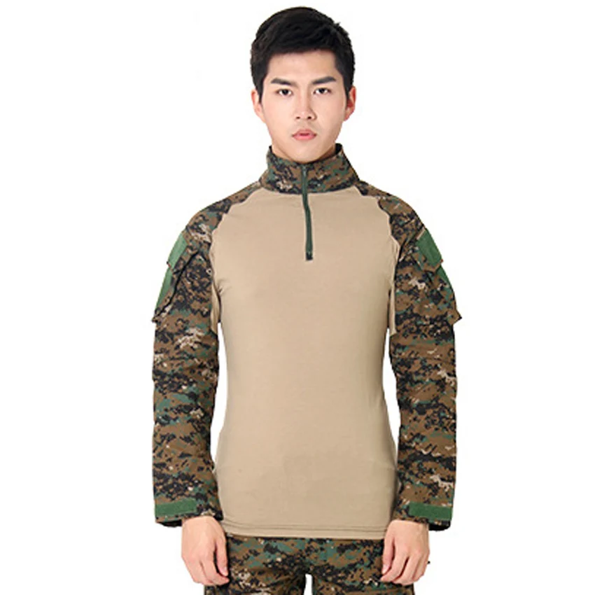 Мультикам камуфляж Открытый Охота Военная униформа для мужчин Airsoft тактический бой рубашка полный рукав лягушка карго армейский костюм - Цвет: Color10