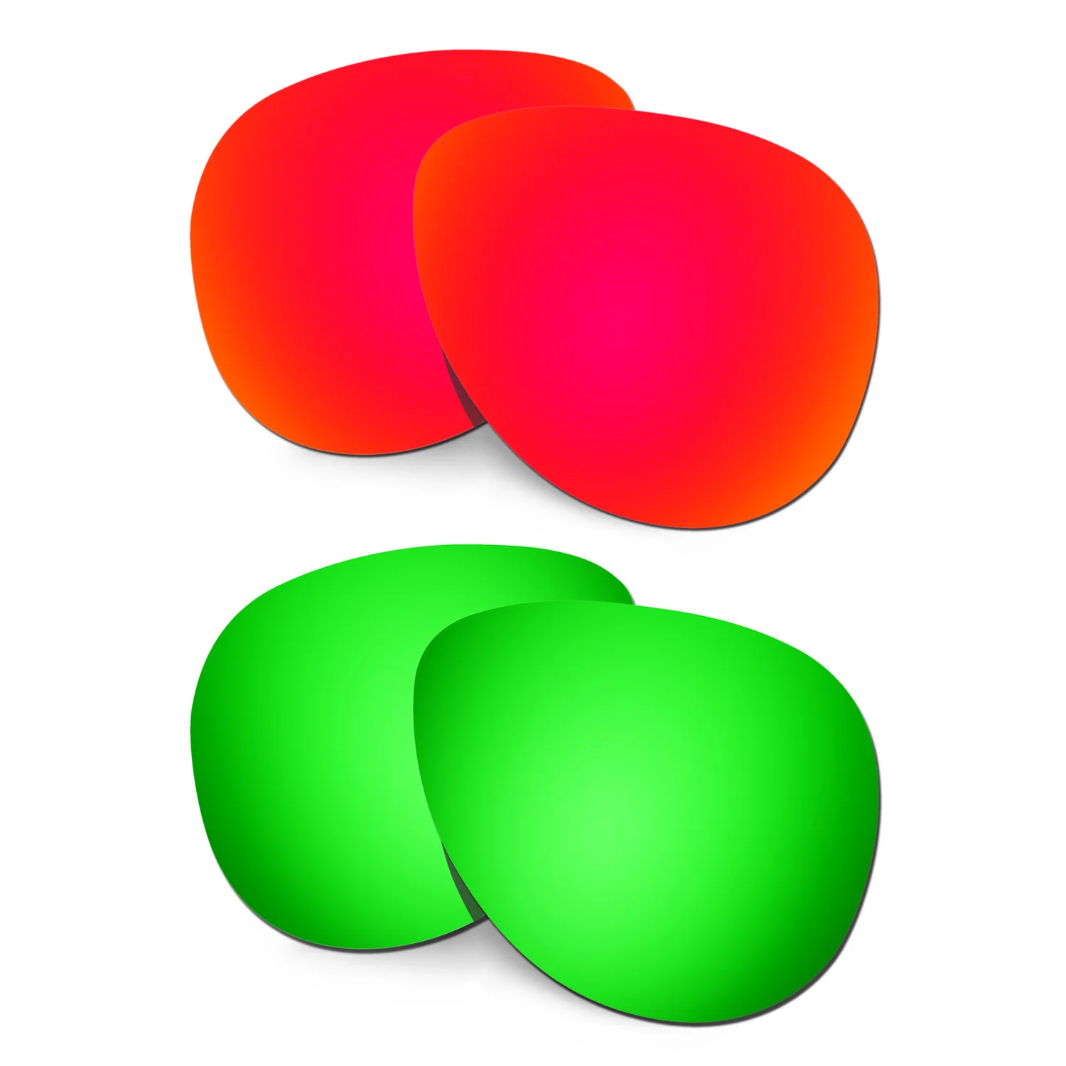 

HKUCO Polarized Replacement Lenses For Elmont M Sunglasses Red/Green 2 Pairs