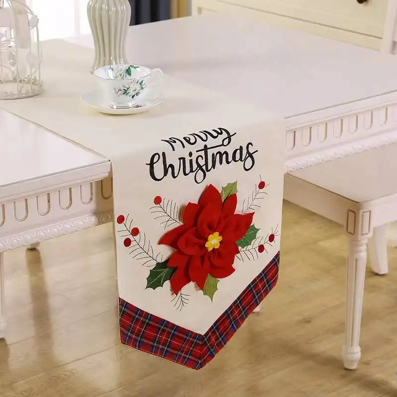 

Hot Europe Embroidery Bed Table Runner Flag Cloth Cover Decoration Mariage Wedding Decoration Tablecloth For Table Decor Kitchen