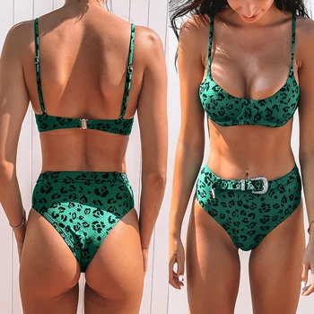 

New Top Sexy Solid Swimwear Push Up Bikini Bandage Sport Suit High Cut Bathing Suit Bandeau Swimsuit Women Bikini Set U1032 k