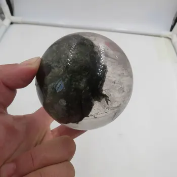 

487g 70mm 100% Natural Clear Green Phantom Quartz Crystal Ball Sphere Fengshui Home Decoration Accessories Ornaments