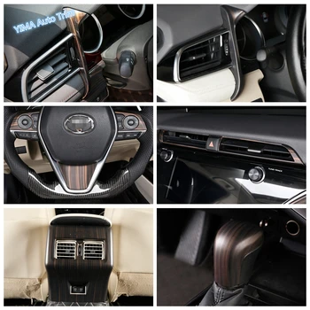 

Lapetus For Toyota Camry 2018 - 2020 Gear Shift Knob Head Handle / Armrest Box Anti Kick Panel Cover Trim Wood Grain Interior