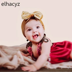 1 PC Infantile Girls 5'' Soft Velvet Headbands For Spring Headband Kids Solid Big Hair Bow Children Party DIY Hair Accessories