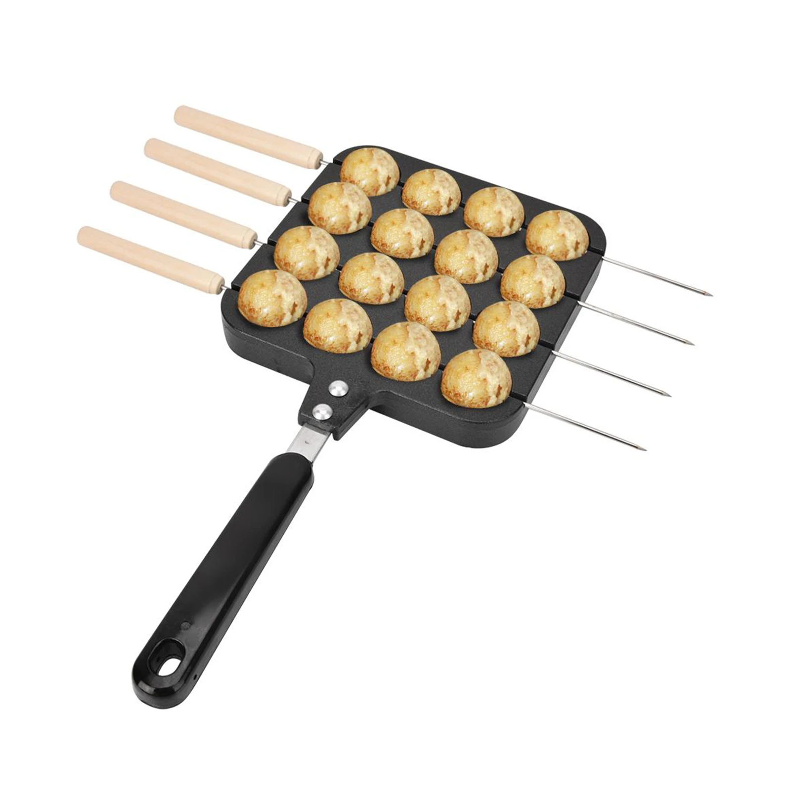 16 Holes Aluminum Takoyaki Maker Grill Pan Anti-Scalding Casting Cooking Baking Forms Mold Tray Kitchen Tools | Дом и сад
