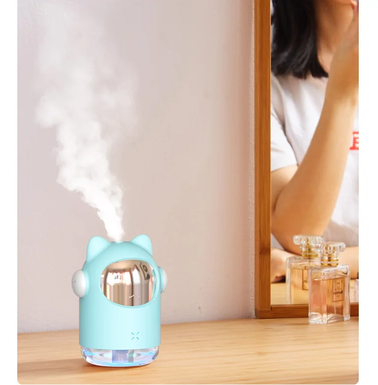 blue cat USB Ultrasonic Air Humidifier Home Car Aroma Essential Oil Diffuser Fogger Mist Maker With LED Night Lamp - Цвет: blue cat
