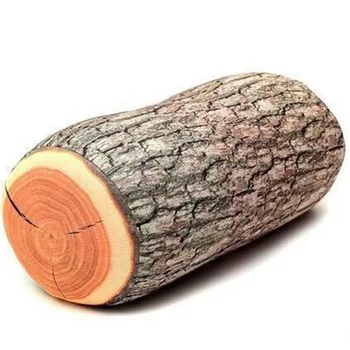 

New 1Piece Wood Log Pillow / Tree Stump Wood Texture Throw Pillow In The Car Decorate