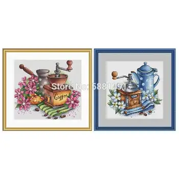 

Coffee grinder patterns Counted Cross Stitch 11CT 14CT 18CT DIY Chinese Cross Stitch Kits Embroidery Needlework Sets home decor