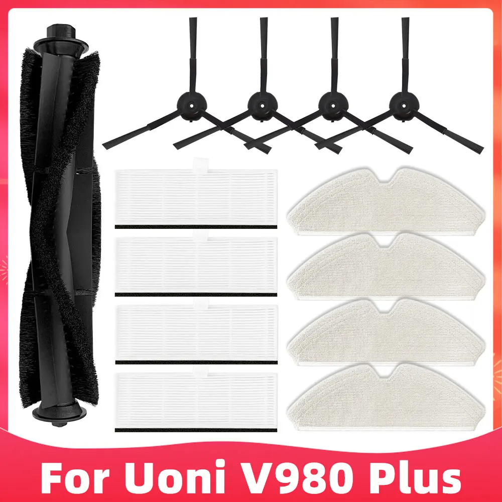 Odashen 10Pcs Spazzola Laterale Repalcement per Proscenic M7 Pro M7max M8 Pro, per Uoni V980MAX V980PLUS, per HONITURE Q6, per Kyvol Cybovac S31 Aspirapolvere