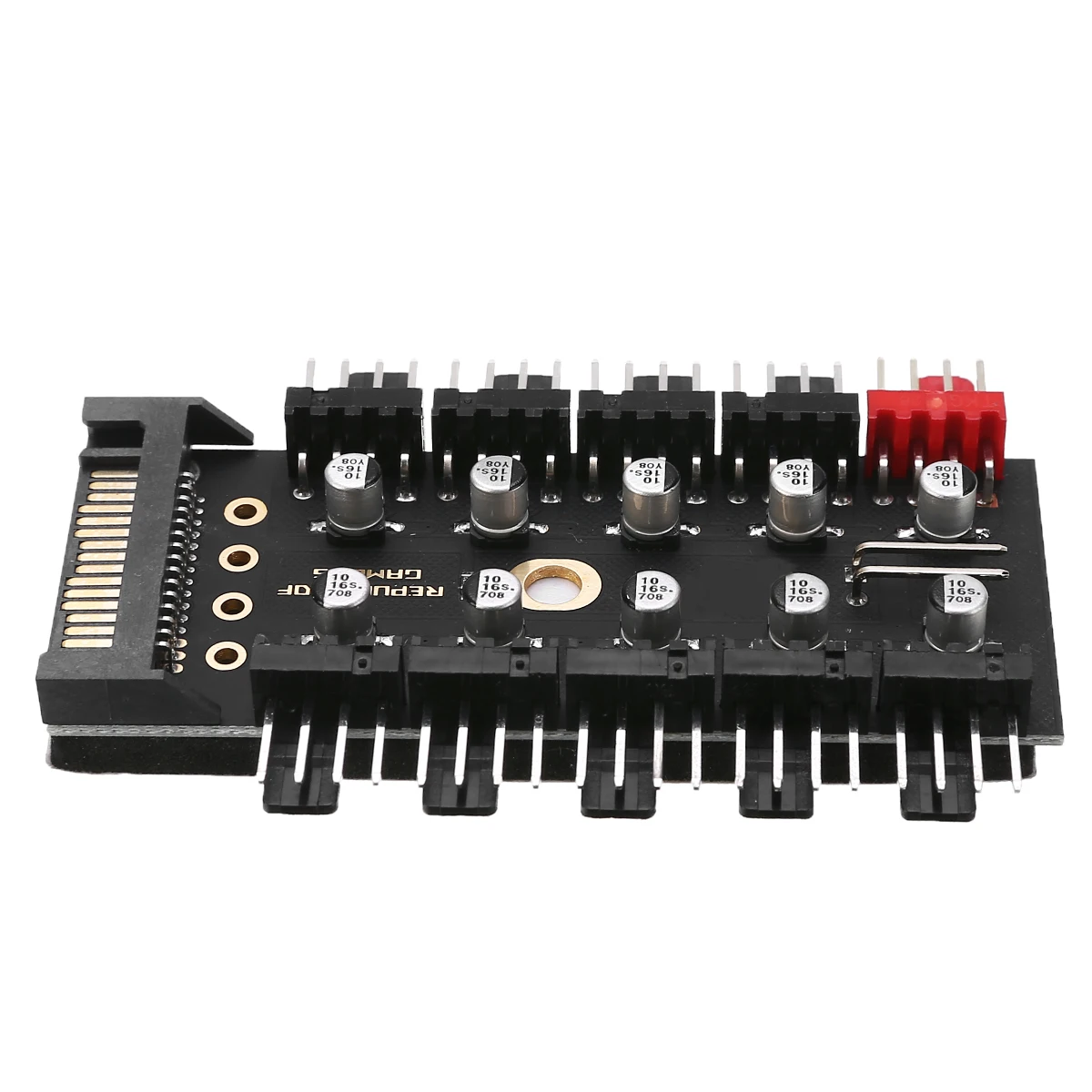 For PC Mining 1 to 10 4Pin Cooling Fan Hub PWM Cable Splitter Computer 12V SATA LED Power Supply Speed Controller Adapter Pohiks