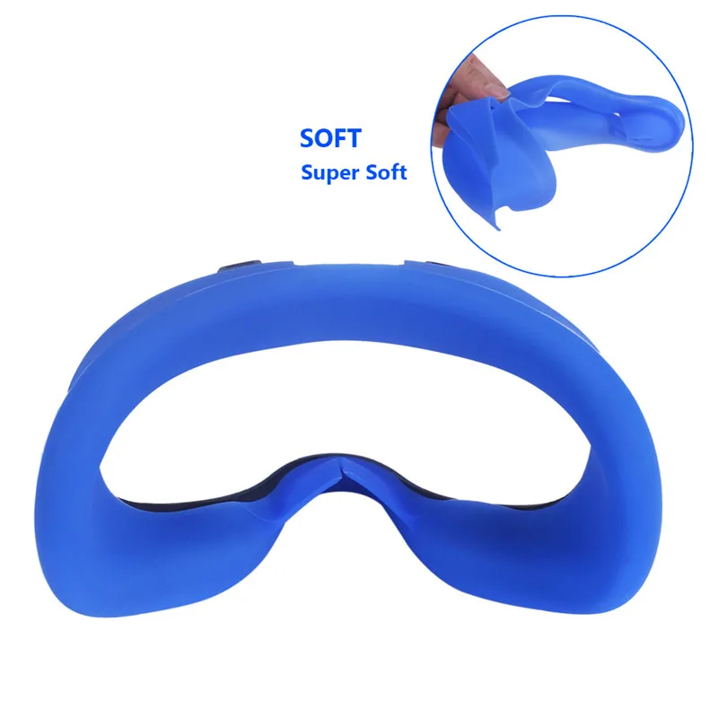 Blue Силиконовая Уникальная Крышка для головы, маска для лица, Накладка для Oculus Quest VR, контроллер, накладка, ударопрочная, защита от пота, Lightproof - Цвет: Blue