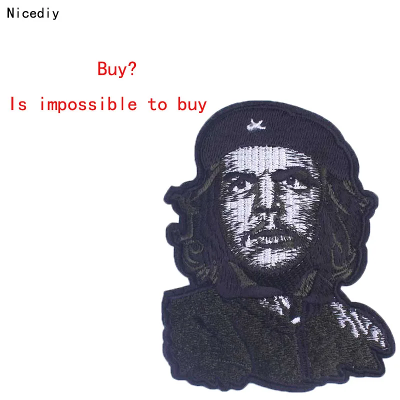 

DIY Punk Character Patch Iron On Clothing On Patches Cuban Leader Avatar Embroidery Skull Sticker Eagle Striped Badge