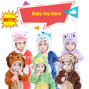 

Inflant Clothing Animal Onesie Jumpsuit Baby Cartoon Romper Newborn Hooded Pikachu Boy Girl Pajamas Costume Flannel Baby Rompers