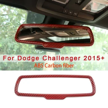 

DIY Carbon Fiber Style Inner Rearview Mirror Interior Front Cover Trim For Dodge Challenger 2015+ Car Styling Decor Accessories